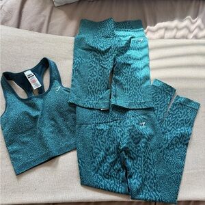 NWOT Gymshark set (top, leggings, biker shorts)
